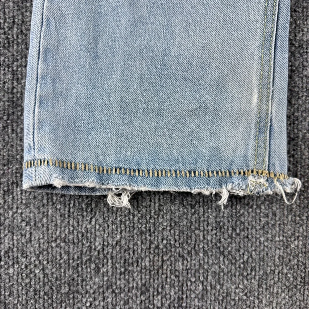 Levis Slim Straight Light Wash Distressed Denim Jeans W29 L30 Mens Blue 701S